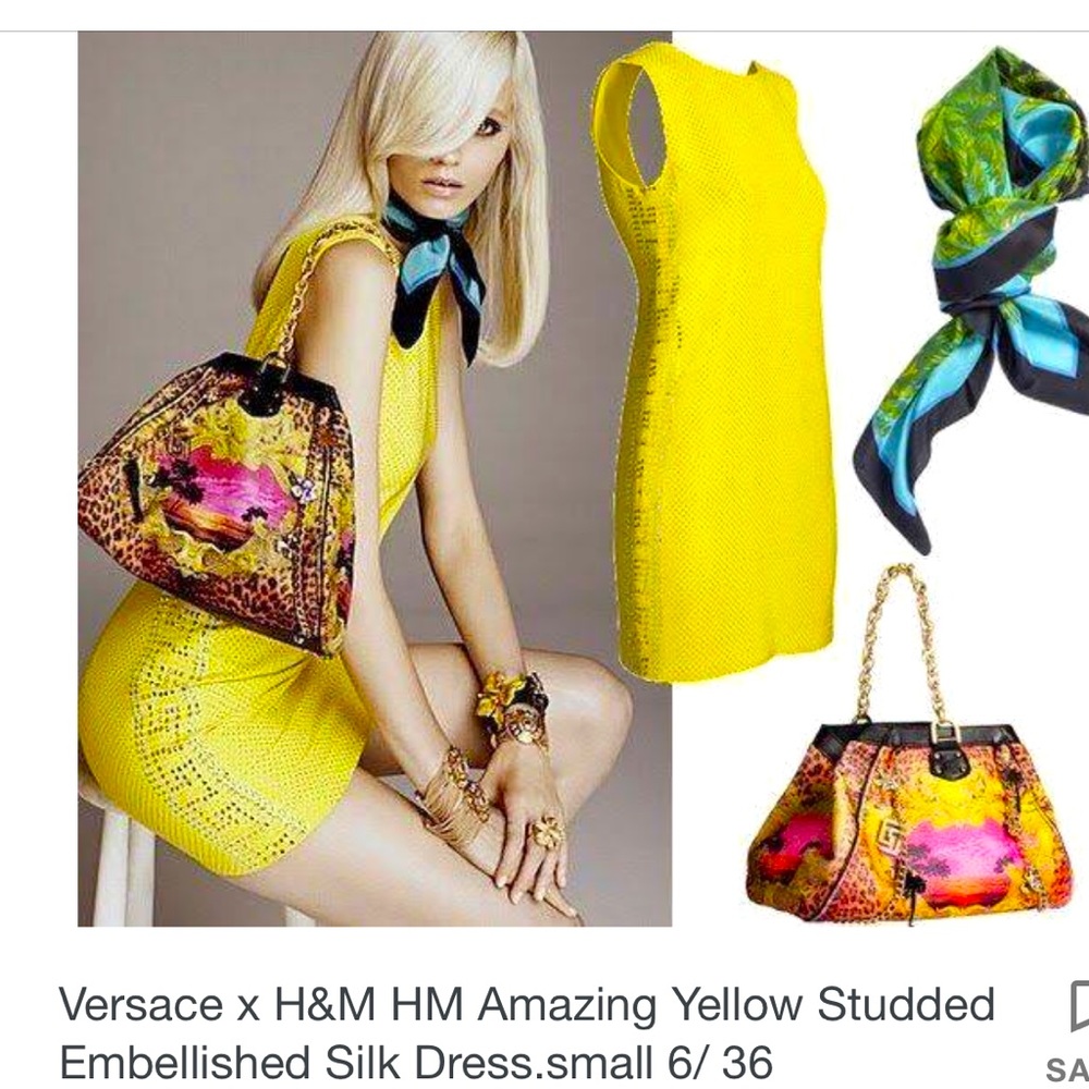 NWT Versace for H&M gold studded dress